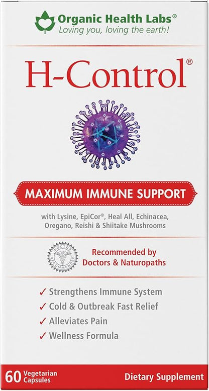 Organic Health Labs H-Control, Vitamin C with Zinc for Maximum Immune Support, 60 Veggie Capsules