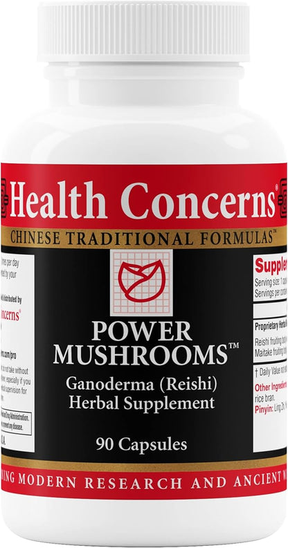 Health Concerns Power Mushrooms - Immunity System & Energy Boost Supplement - 90 Capsules