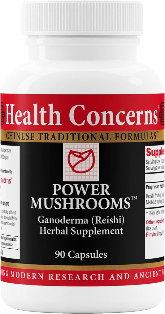 Health Concerns Power Mushrooms - Immunity System & Energy Boost Supplement - 90 Capsules