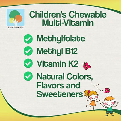 Tasty Chewable Kids Multivitamin, All-Natural Colors, Flavors & Sweeteners, Daily Essential Vitamins for Children, Easy-to-Chew Vitamins, Strawberry