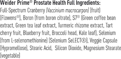 Weider Prime Prostate Health for Men, Dual Action with N.O. Boost, Promotes Flow and Normal Frequency, 60 Veggie Capsules