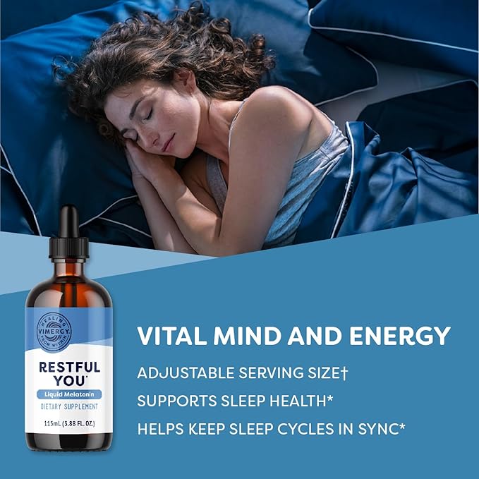 Vimergy Melatonin 5 mg – Natural Sleep Aid – Sleep Supplement – Helps You Fall Asleep Faster & Stay Asleep Longer - Non-GMO, Gluten-Free, Kosher, Soy-Free, Vegan, Paleo (115 mL)