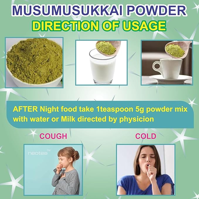 Flax Musumusukkai Powder | Mukai Maderaspatana Powder 300 Gm Pack of 1 | Natural Herbal Supplement | Organic and Non-GMO | Ayurvedic Wellness and Health Support