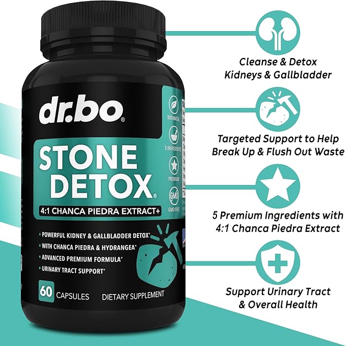 Liver Cleanse & Stone Detox Support Supplement - Liver Kidney Cleanse Detox, Gallbladder Formula - Stone Breaker Chanca Piedra, Natural Gallstones Kidney Stones Dissolver Supplements
