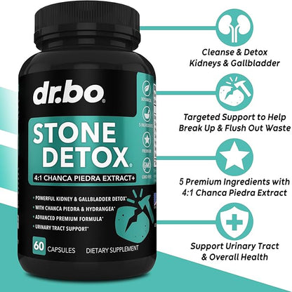 Liver Cleanse & Stone Detox Support Supplement - Liver Kidney Cleanse Detox, Gallbladder Formula - Stone Breaker Chanca Piedra, Natural Gallstones Kidney Stones Dissolver Supplements