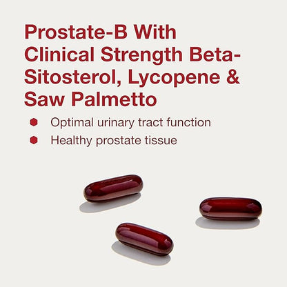 PROTOCOL FOR LIFE BALANCE Prostate-B Clinical Strength - Prostate Health Supplement for Men - with Beta Sitosterol, Lycopene & Saw Palmetto - Halal & Dairy Free - 90 Softgels