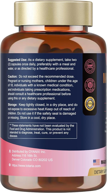 Menopause Supplements for Women, Multibenefit & Complete Black Cohosh for Women, Premium Quality Ingredients, Probiotic Blend, Prebiotic, Powerful Blends