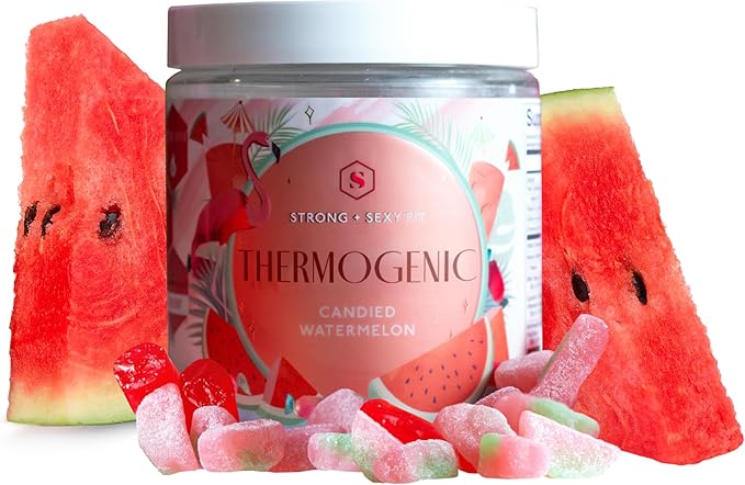 Strong + Sexy Fit, Weight and Diet Support Health Supplement, Workout Drink Powder for Natural Energy, Appetite Control, and Metabolism Support, Supplement for Women, Candied Watermelon Flavor, 30 Svg