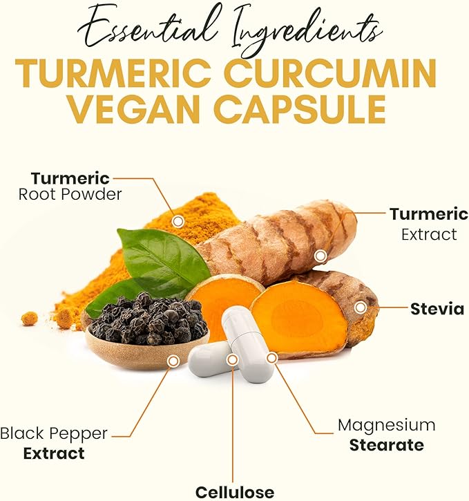 Turmeric Curcumin with Black Pepper – Non-GMO, Organic Turmeric Supplement for Joint Support & Inflammation, Zealthy Life, 60-Day Supply, 120 Capsules