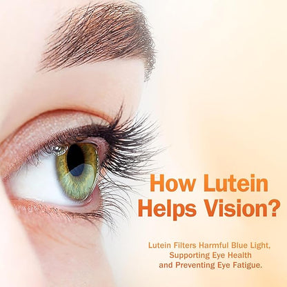 Lutein 20mg and Zeaxanthin Supplements, Lutemax 2020, 60 Softgels Advanced Bilberry & Astaxanthin, Vitamins A, C, E, B12 & Minerals, Eye Health & Vision Protection