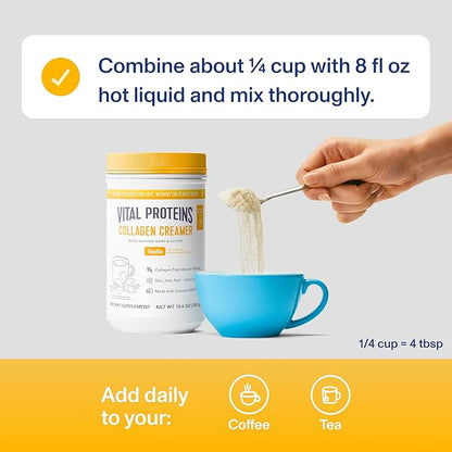 Vital Proteins Collagen Peptides Powder - Vanilla Protein Coffee Creamer for Hair, Skin & Nails Support