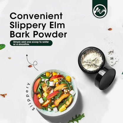 Slippery Elm, Organic Slippery Elm Bark Powder with L-Glutamine, DGL, Chamomile, Aloe Vera, Fennel, Marshmallow, Natural Herbs for Soothing Throat & Digestive Support, 40 Servings