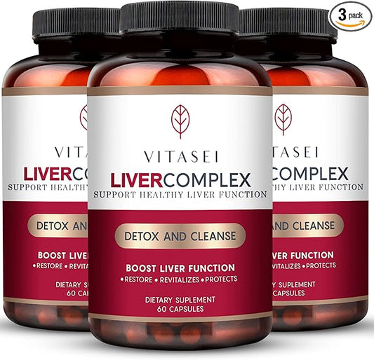 Liver Cleanse Detox & Repair, Liver Complex W/Milk Thistle Extract, Garcinia, Curcumin C3, Support Herbal Supplement, Detox Formula for Women & Men, 60 Capsule (Pack of 3)