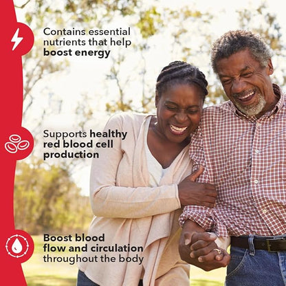 LifeSeasons - Blood Nourish-R - Iron Deficiency Supplement - Supports Anemia, Fatigue, Paleness & Dizziness - No Constipation - Blood Building - Iron, Alfalfa, Raspberry & Vitamin B-12-60 Capsules