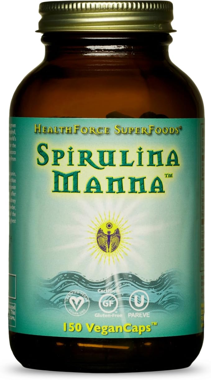 HealthForce SuperFoods Spirulina Manna - Capsules - 150 Vegan Capsules