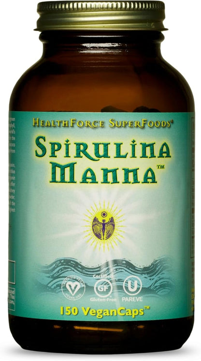 HealthForce SuperFoods Spirulina Manna - Capsules - 150 Vegan Capsules