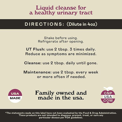 Complete Natural Urinary Tract Complete 8oz - Liquid Supplement for Urinary Tract Health with Organic Cranberry, D-Mannose, Beet Root, Fennel Seed, and Turmeric