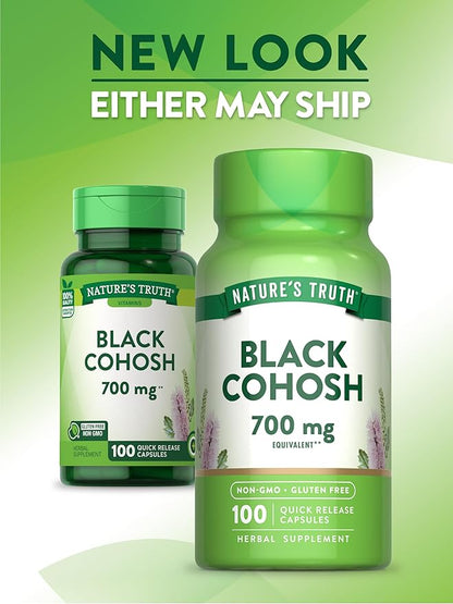 Nature's Truth Black Cohosh | 100 Capsules | Root Extract | Non-GMO & Gluten Free Supplement