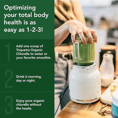 Organic Chlorella Powder – Raw & Sun-Grown – Nutrient-Dense Green Algae with CGF (Chlorella Growth Factor), Supports Overall Well-Being and Vitality – Vegan-Friendly – 75 Servings (225g)