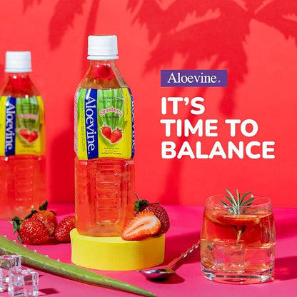 Aloevine Aloe Vera Drink (Strawberry, 16.9 oz 10 Pack)