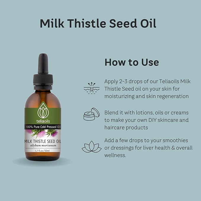 Teliaoils Milk Thistle Seed Oil Supplement (1.7 Fl oz)