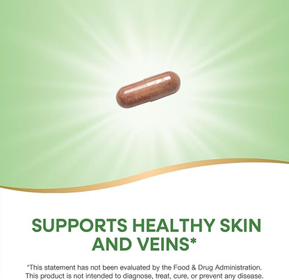 Nature's Way Grape Seed Premium Extract, Supports Healthy Skin and Veins*, Antioxidant Support*, Non-GMO Project Verified, 60 Vegan Capsules (Packaging May Vary)