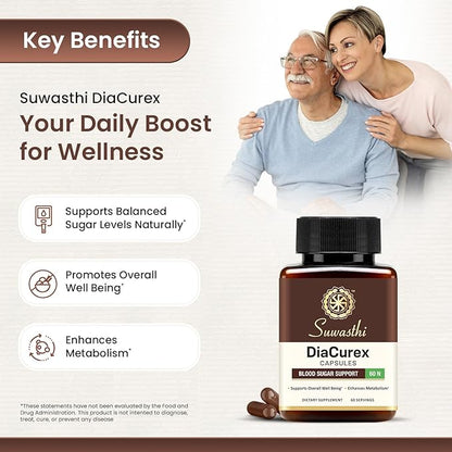 DiaCurex Berberine Supplement -120mg with Cinnamon, Bitter Melon & Gymnema for Men & Women for Health Support, 100% Organic, Vegan & Gluten-Free, 60 Capsules (30 Days of Supply)