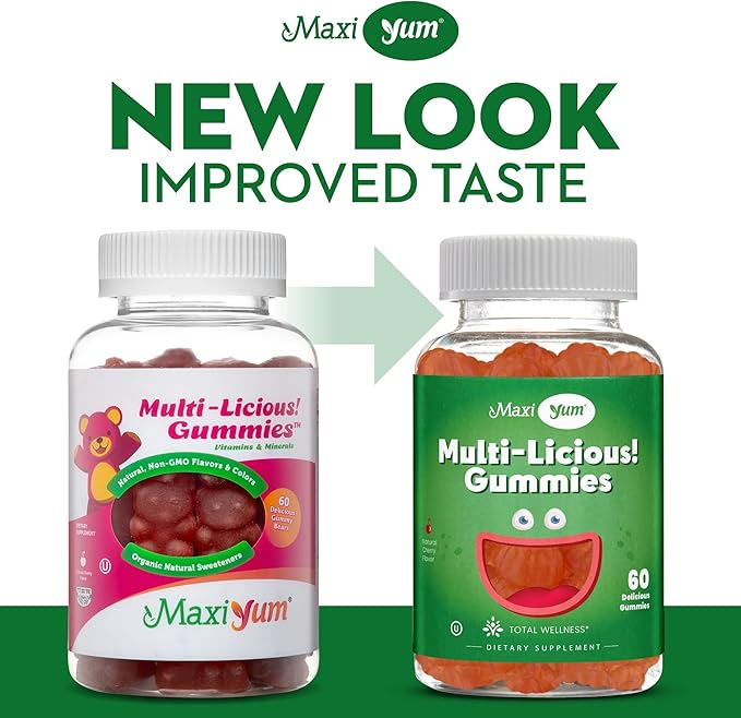 Maxi Health Multivitamin Gummies Vitamins for Adults & Kids - Cherry Flavored Gummy Multivitamins - 60 Vitamin Gummies for Women and Men - Daily Multi Vitamin Womens & Mens Multivitamins Gummies