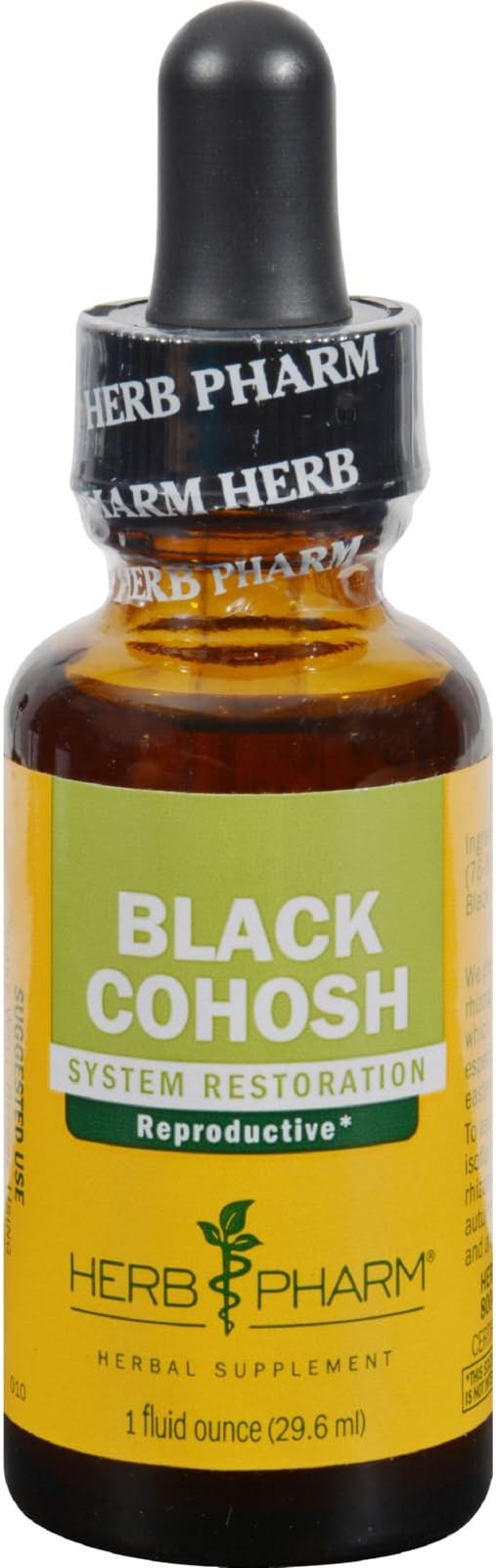 Herb Pharm Certified Organic Black Cohosh Liquid Extract for Female Reproductive System Support - 1 Ounce (DBLKCO01)