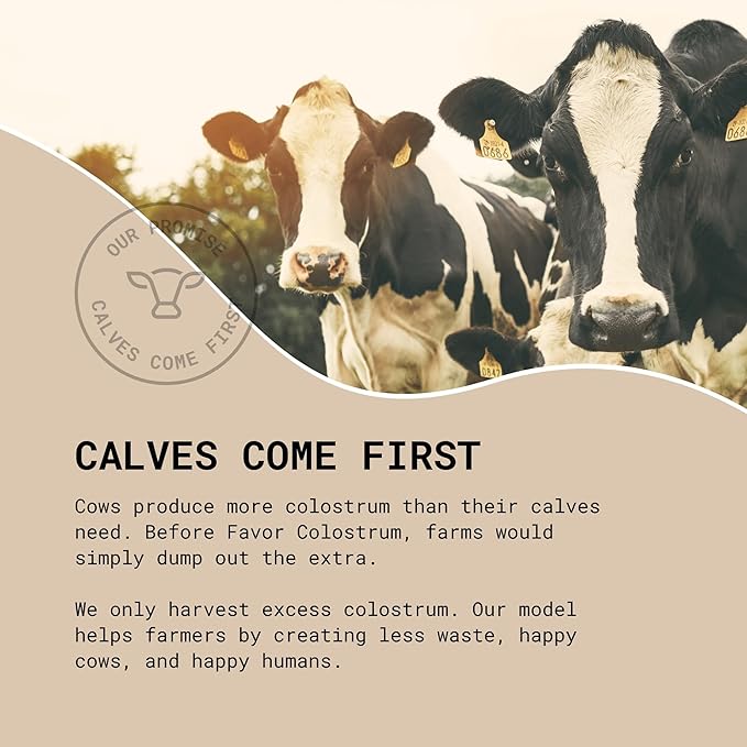 FAVOR Bovine Colostrum Stick Packs | Liposomal And Whole | Holistic Human Health | Convenient For Travel | First Milking | Naturally High IgG Powder | Ethically Made In The USA | Easy To Mix [Vanilla]