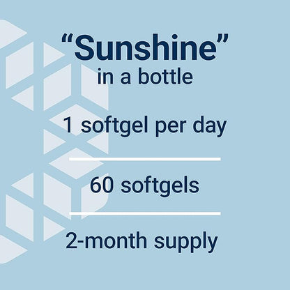 Life Extension Vitamin D3 125 mcg (5000 IU), Bone Health, Brain Performance, Immune System Support, Gluten-Free, Non-GMO, Once Daily, Two-Month Supply, 60 Softgels