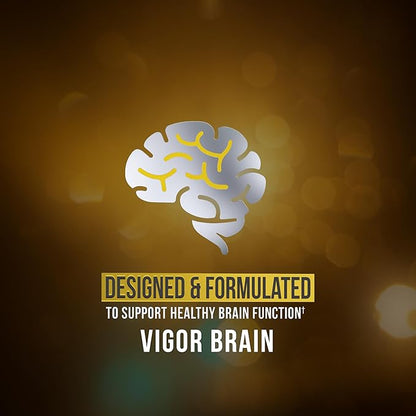 Vigor Brain Premium Nootropic Supplement – Concentration, Brain & Memory Support – Formulated with 40 Unique Nootropic Ingredients: DMAE, Choline, Phosphatidylserine, Bacopa Monnier & Huperzine A (1)