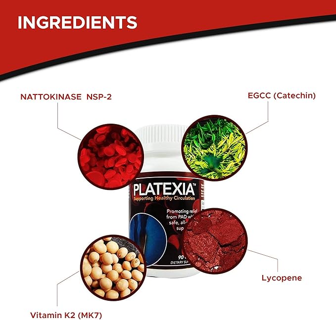 Platexia with 3,000 FU Nattokinase Supplement NSP-2, Natural Blood Thinner, Supports A Healthy Circulatory System by Vision Nutra