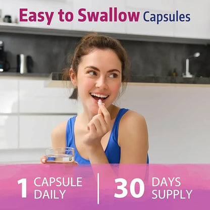 Bonawell Probiotics for Women 100B, with Prebiotics, Digestive Enzymes & Organic Cranberry for Female Vaginal Health, Digestion & Immunity, Shelf-Stable, Delayed-Release, 30 Veggie Caps