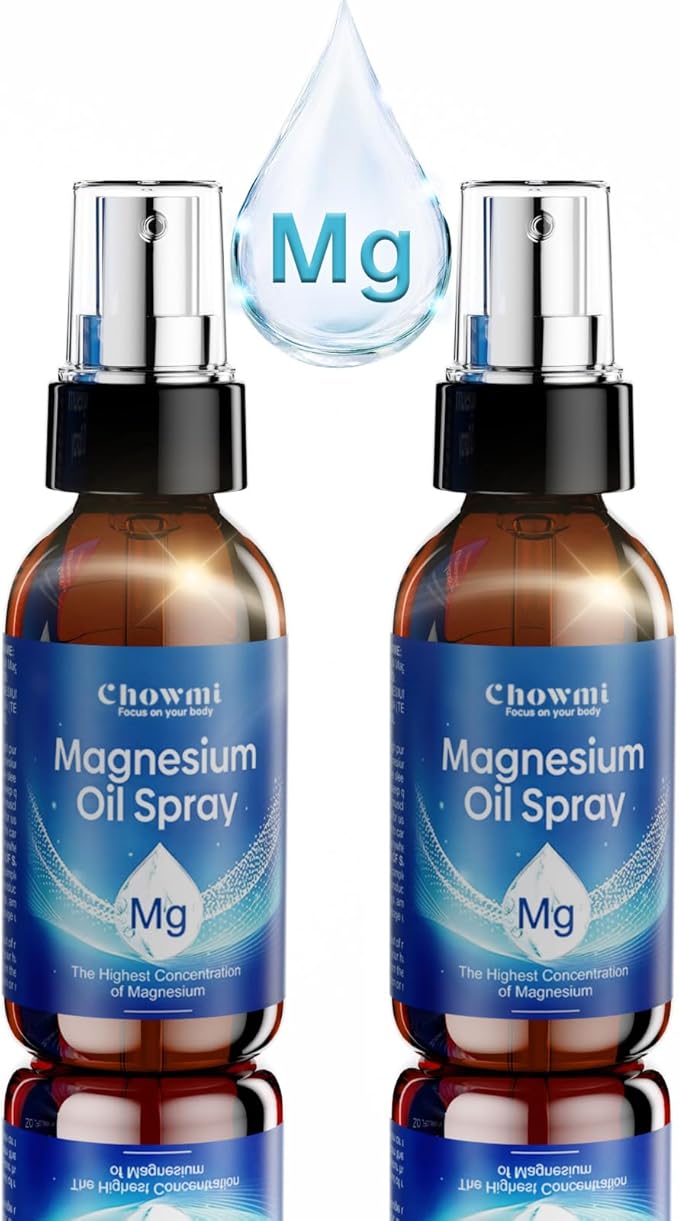 Magnesium Oil Spray, 60ml (2 fl oz) Each, Ultra Pure Topical Magnesium Spray for Body and Feet, Fast Absorbing Magnesium Spray for Muscle Relaxation and Overall Health (2)