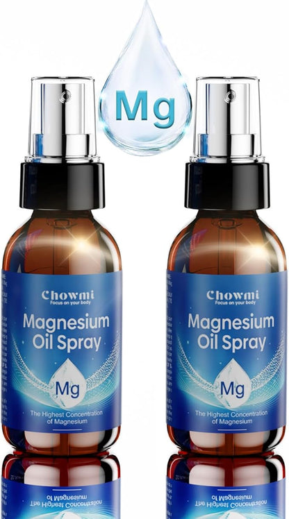 Magnesium Oil Spray, 60ml (2 fl oz) Each, Ultra Pure Topical Magnesium Spray for Body and Feet, Fast Absorbing Magnesium Spray for Muscle Relaxation and Overall Health (2)