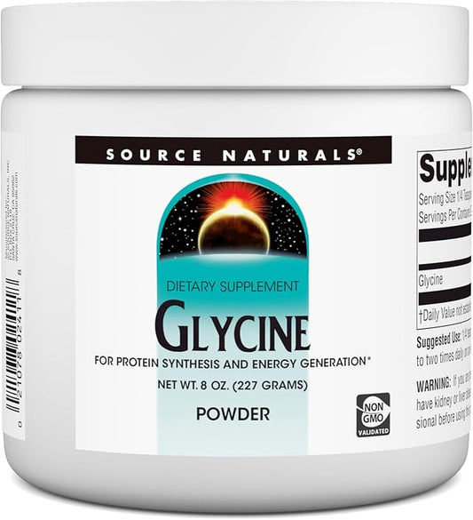 Source Naturals Glycine, for Protein Systhesis and Energy Generation*, 454 Grams - 8 oz Powder