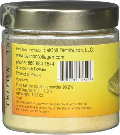 Salcoll Marine Collagen Peptides Powder - Bioactive Anti-Aging Supplement for Skin, Hair, Nails & Joints - 1.23 oz (1 Month Supply)