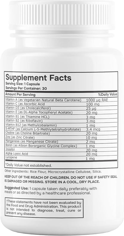 Methylated Multivitamin Multimineral Complex L Methylfolate