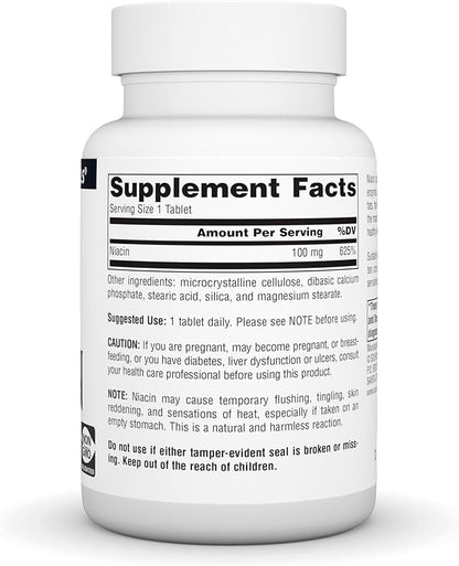 Source Naturals Niacin 100 mg Vitamin B-3, Non-GMO - 250 Tablets