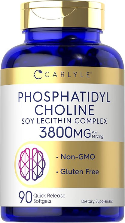 Carlyle Phosphatidyl Choline Supplement | 3,800mg | 90 Quick Release Softgels | Non-GMO & Gluten Free
