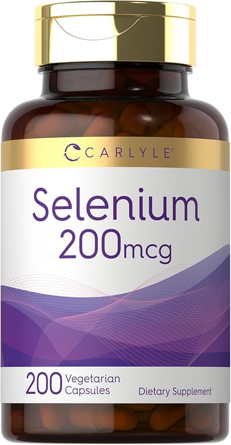 Carlyle Yeast Free Selenium Supplement | 200mcg | 200 Capsules | Vegetarian, Non-GMO, and Gluten Free Mineral Formula | L-Selenomethionine | Value Size