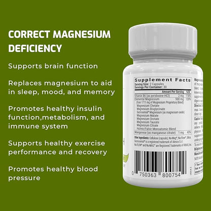 BiOptimizers Magnesium Breakthrough 4.0, (60 Capsules) & Mushroom Breakthrough Powder (Salted Caramel, 15 Servings) - Natural Sleep and Brain Superfood & Supplement Bundle