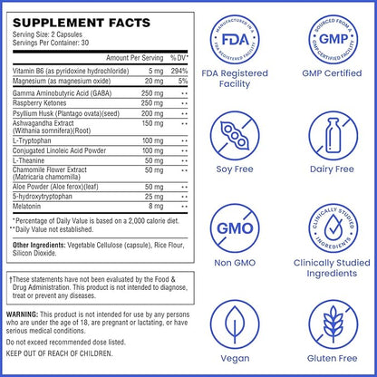 Wellthy Night Time Thermogenic - Vitamin B6, Ashwagandha & Melatonin - Nighttime Thermogenic for Women - Belly Thermogenic - Natural Weight Loss Supplements for Women, 60ct