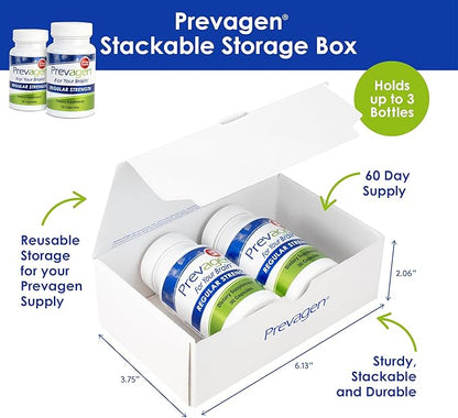 Prevagen Regular Strength 10mg, 30 Capsules |2 Pack| with Apoaequorin & Vitamin D with Attractive and Stackable Prevagen Storage Box
