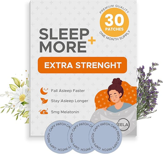 Sleep Patches for Adults - 10 mg Melatonin Patch with GABA, Magnesium & Valerian Root - Sleeping Device for Insomnia, Relaxation & Reduce Fatigue - Sleep Aid for Strength & Slow Release - 30 Patches