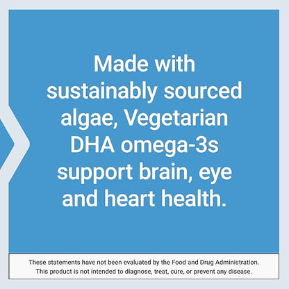 Life Extension Vegetarian DHA, Omega-3 from Algae for cognition, Mood & Eye Health, Gluten-Free, Non-GMO, Vegan, 30 softgels