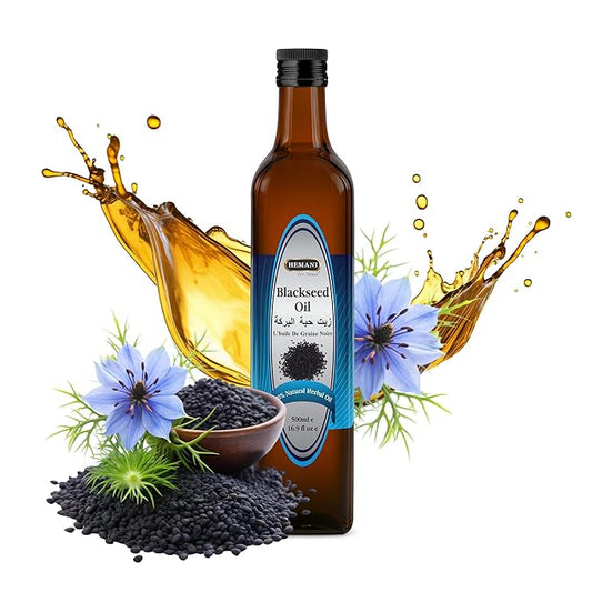 Hemani Black Seed Oil Cold Pressed 16.91 Oz I 500ML I 100% Natural I Solvent Free I AKA Nigella Sativa I Kalonji I Black cumin seed Oil