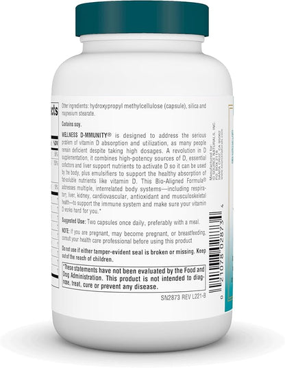 Source Naturals Wellness D-mmunity, Bio-Aligned Vitamin D Immune Formula, Supports Optimal Absorption and Utilization* - 120 Vegetarian Capsules