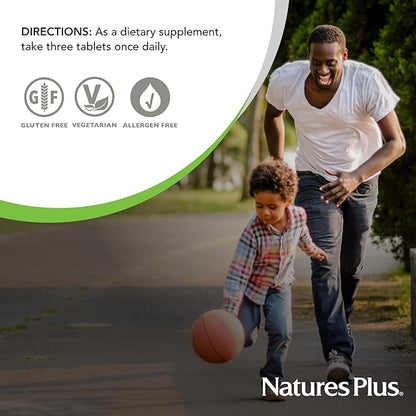 Natures Plus Source of Life Gold Multivitamin - 180 Tablets - with Vitamins D3 & B12 - Blood, Bone & Immune Support - Vegetarian & Gluten Free - 60 Servings